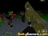 Blocky combat swat killing zombie